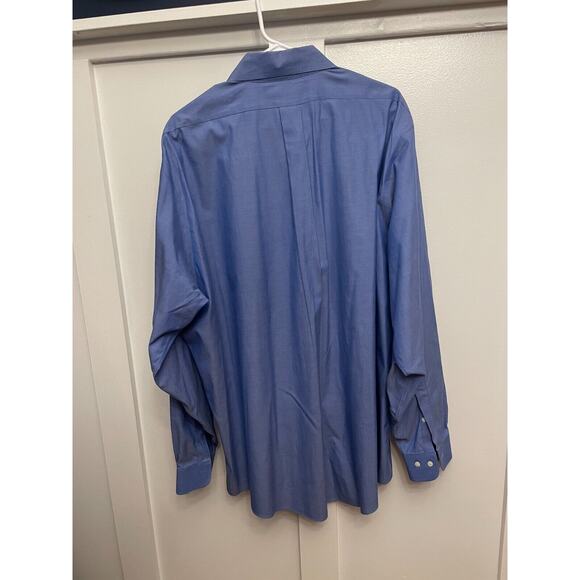 Brooks Brothers Men’s Button Down Solid Blue Long Sleeve Dress Shirt Sz 18 36/37 - Picture 3 of 3